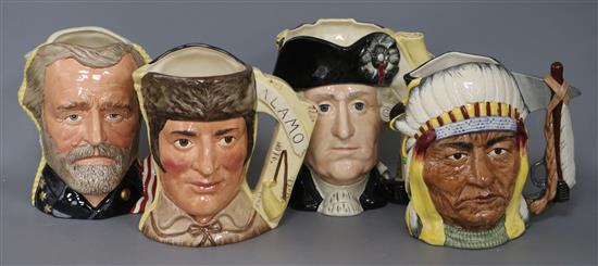 Four Royal Doulton figural jugs from The Antagonists Collection: